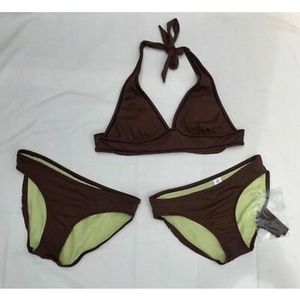 Athleta Brown Bikini Top and 2 Pairs of Bottoms